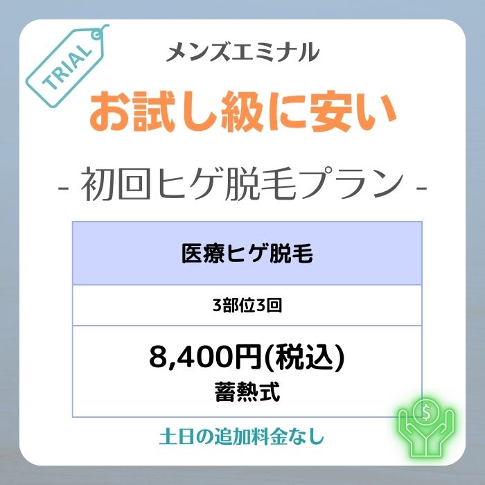 メンズエミナルのヒゲ脱毛プラン