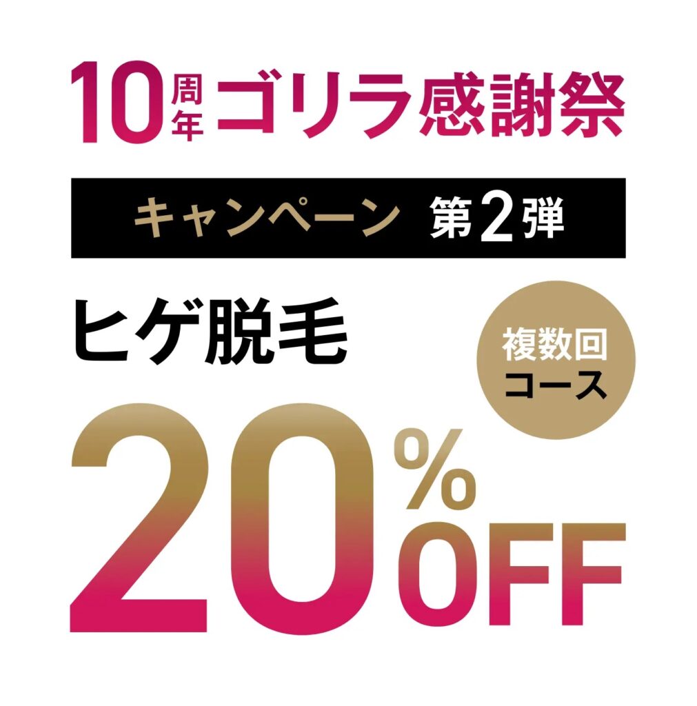 ゴリラクリニック10周年感謝祭キャンペーン第2弾