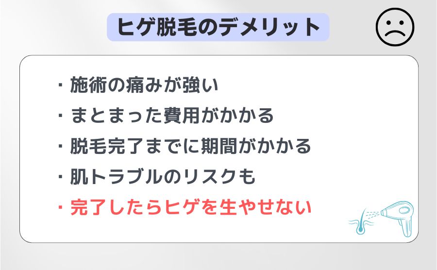 髭脱毛のデメリット